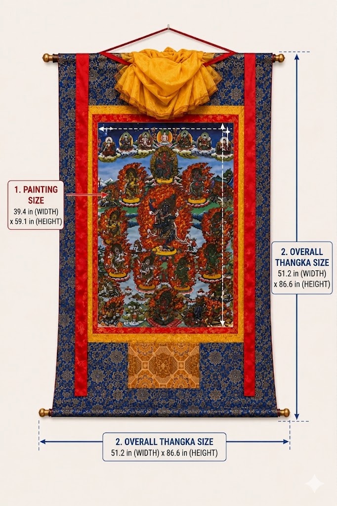 Thangka Đàn tràng Troma Nagmo Dudjom Tersar 5 Troma thanka kt tong the inches 140x220cm 1
