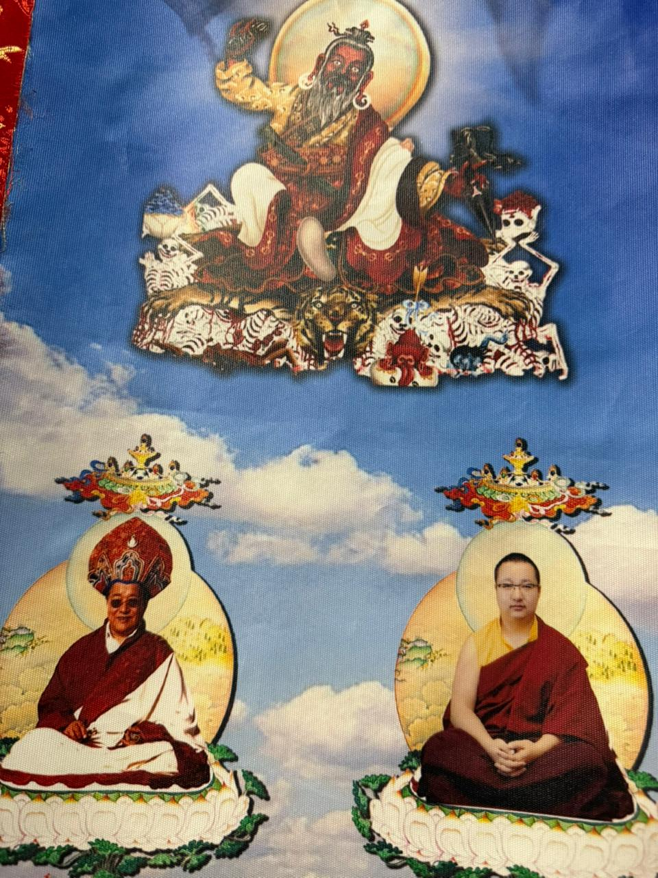 Three Dudjom Patriarchs Thangka | Dudjom Lingpa, Dudjom Rinpoche & Dudjom Sangye Pema Shepa 5 anh can 3 to