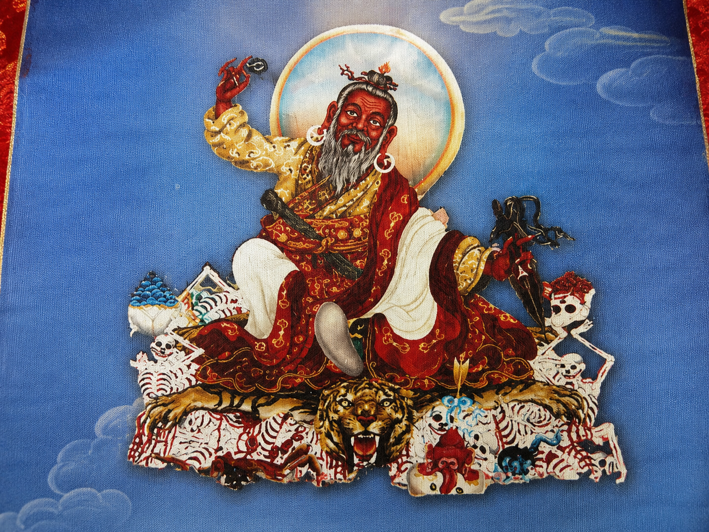 Three Dudjom Patriarchs Thangka | Dudjom Lingpa, Dudjom Rinpoche & Dudjom Sangye Pema Shepa 6 anh can