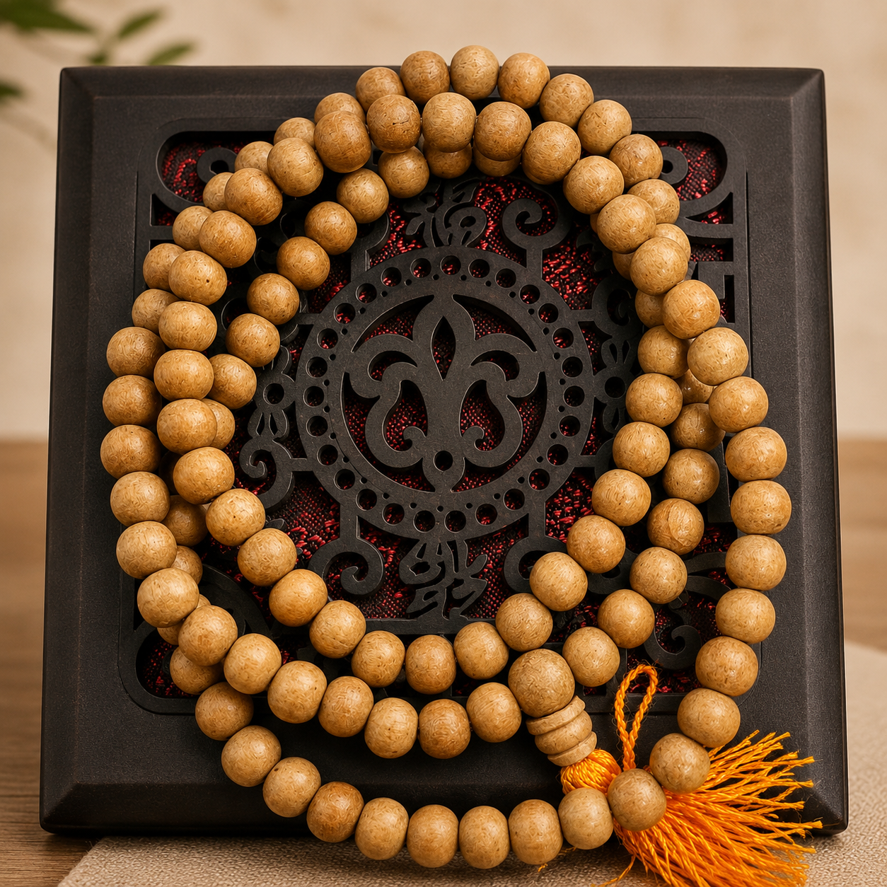 Chuỗi Mala Gỗ 108 Hạt Ấn Độ, Tràng Hạt Phật Giáo Gia Trì, Pháp Cụ Niệm Chú Thiền Định 7 chuoi dan huong trang 3