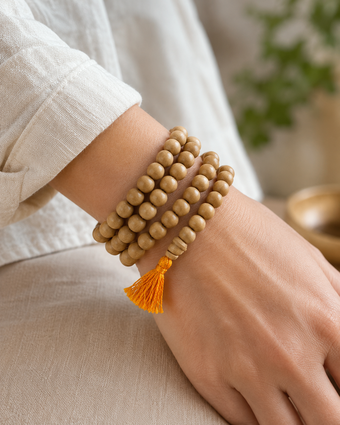 Chuỗi Mala Gỗ 108 Hạt Ấn Độ, Tràng Hạt Phật Giáo Gia Trì, Pháp Cụ Niệm Chú Thiền Định 8 chuoi dan huong trang lifestyle