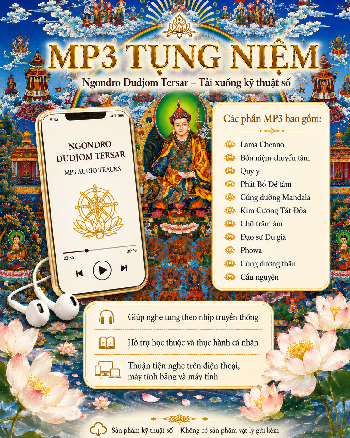 NGONDRO DUDJOM TERSAR – MP3 Tụng Niệm, PDF Văn Bản Thực Hành, Bình Giảng & PDF Tóm Lược | Tải Xuống Kỹ Thuật Số 7 mp3 tung niemj