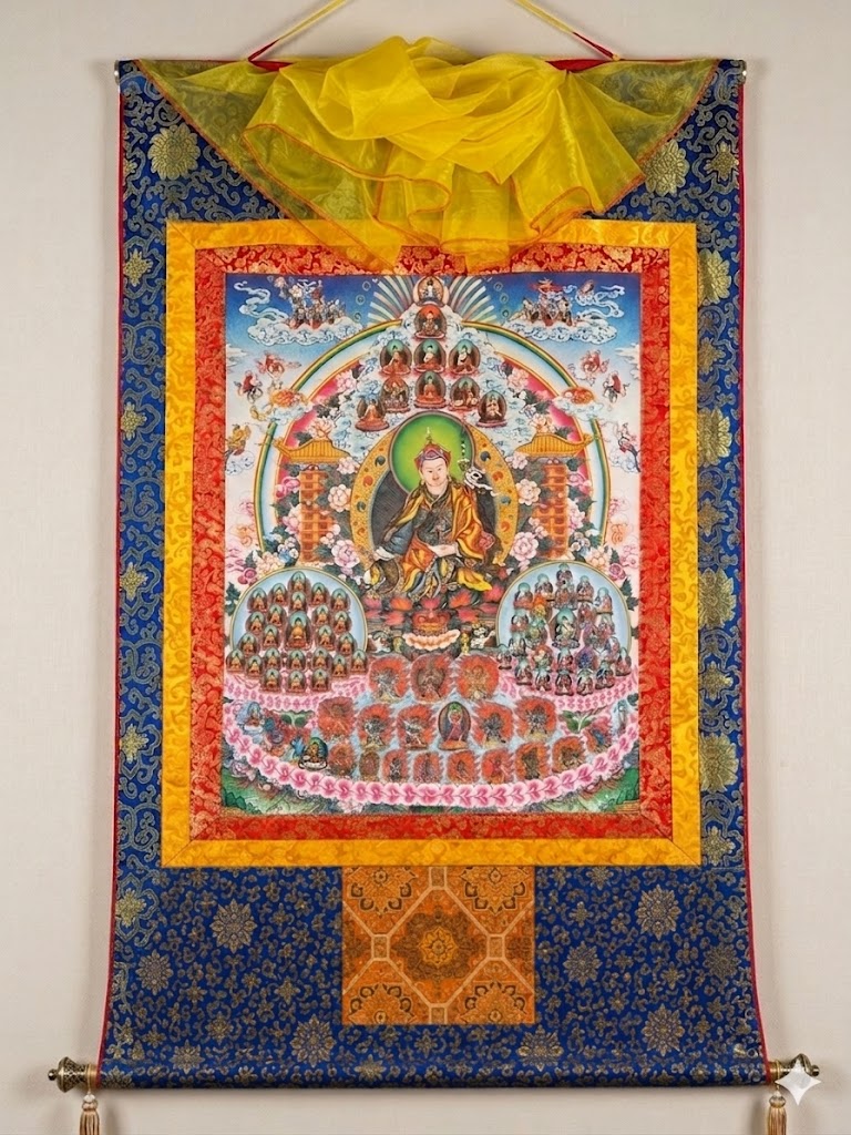 Thangka Cây Quy Y Dudjom Tersar | Thangka Nyingma Gia Trì Theo Truyền Thống Tây Tạng