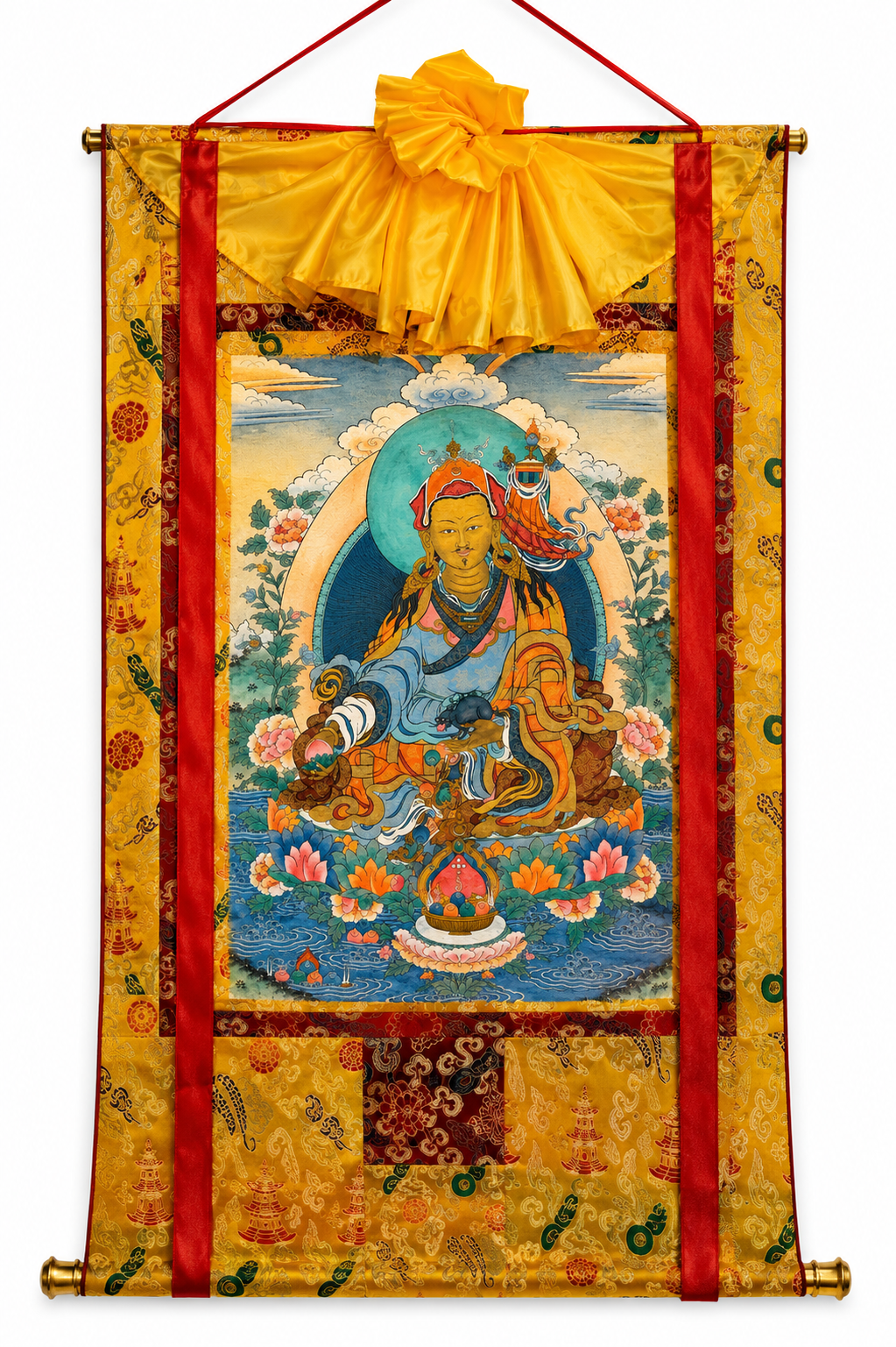 Thangka Guru Orgen Norla Gia Trì | Đạo Sư Liên Hoa Tài Bảo | Tranh Phật Giáo Tây Tạng 3 thanka tai bao 53 87