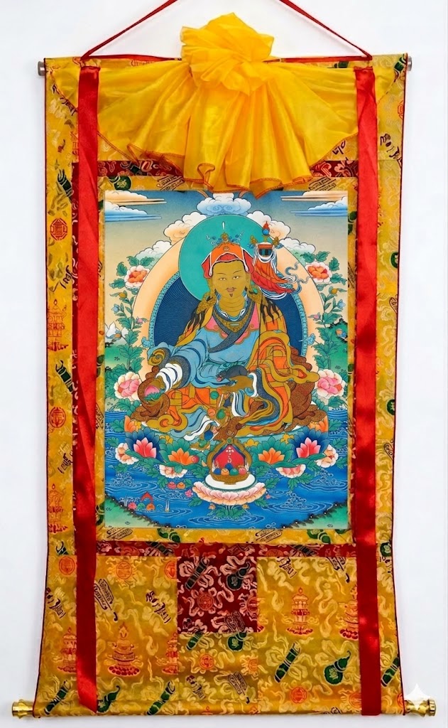 Thangka Guru Orgen Norla Gia Trì | Đạo Sư Liên Hoa Tài Bảo | Tranh Phật Giáo Tây Tạng 6 thanka tai bao binh bau 53 63 87 90