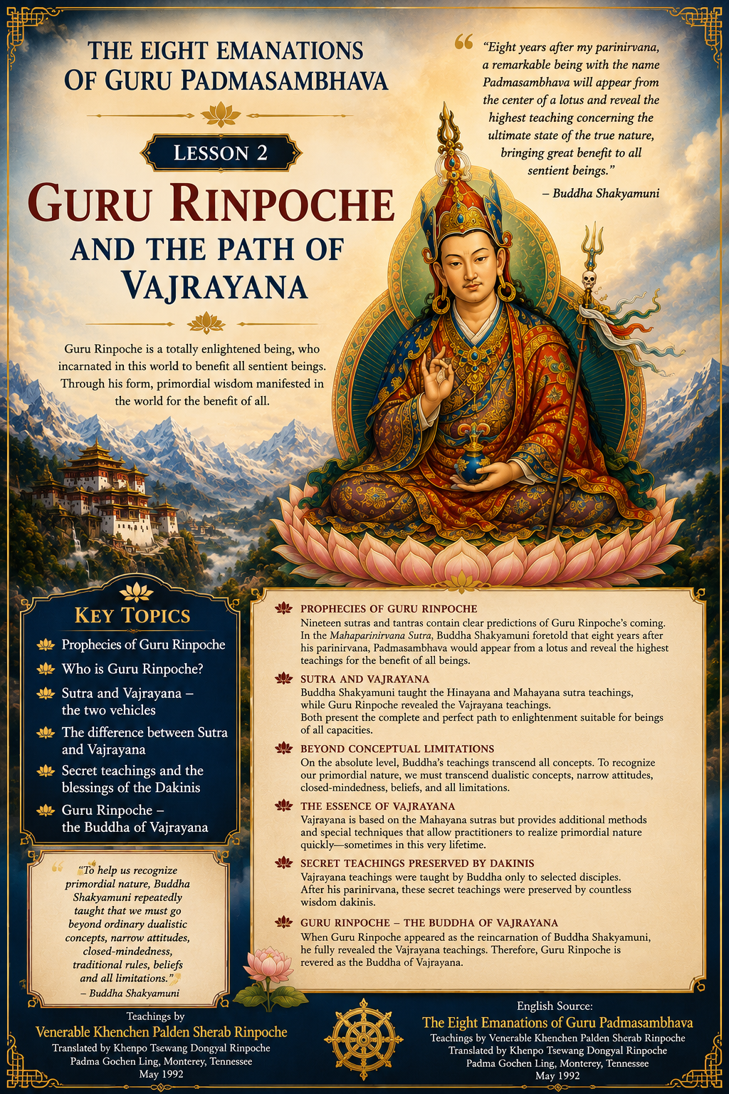 bai 2 poster Guru Rinpoche va con duong KCT ENLIGHS