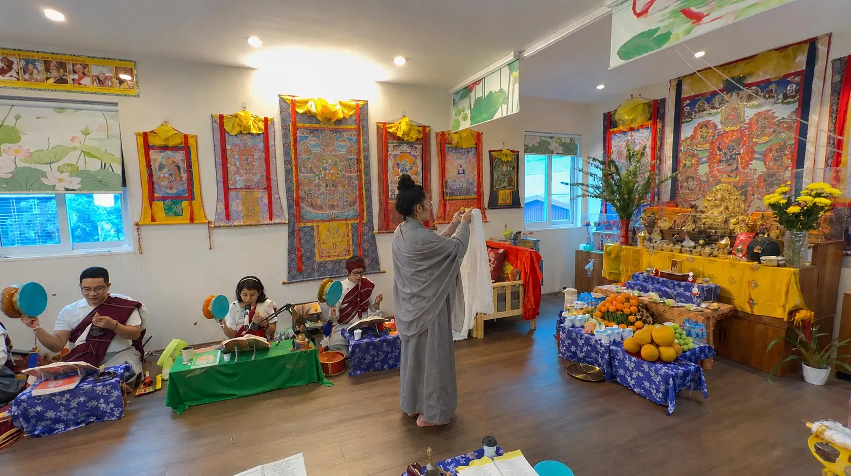Khăn Ngakpa Màu Xám Dành Cho Hành Giả Chöd và Troma Nagmo 6 khan xam chinh4